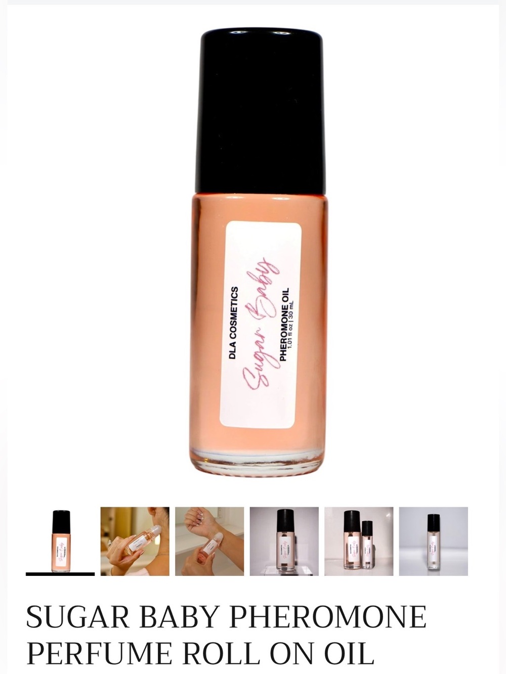 Sugar Peach Roll-On Perfume Oil - Peach and Black